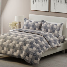 Boutique Living Alpha Geo Valatia 200 TC Cotton Grey Printed King Bedsheet with 2 Pillow Covers