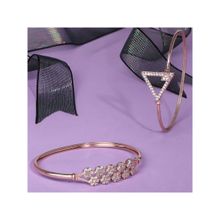 Zaveri Pearls Set of 2 Rose Gold Cubic Zirconia Brass Kada Style Bracelet-ZPFK11104