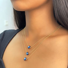 Ayesha Evil Eye Mini Pendant Beaded Gold-Toned Dainty Triple Layered Necklace