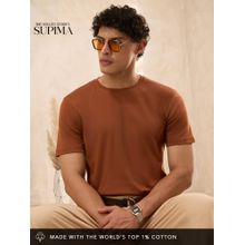 The Souled Store Originals Supima: Sweet Biscuit Men Brown T-Shirt