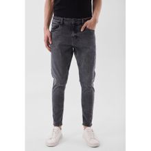 Snitch Charcoal Grey Solid Skinny Casual Jeans for Men