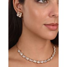 Ratnavali Jewels Gold Plated Polki Kundan Sleek Jewellery Set