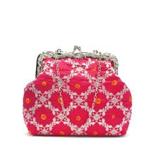Praccessorii Silk Bhandej Maroon Clutch