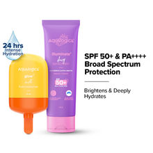 Aqualogica Illuminate+ Sunscreen & Glow+ Moisturizer Combo SPF 50+, Blue Light Protection