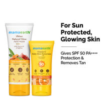 Mamaearth Vitamin C Sunscreen & Ubtan Face Wash Combo for Tan Removal & Glowing Skin