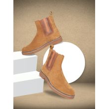 EZOK Men’s Leather Classic and Stylish Tan Chelsea Boots