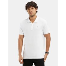 Jockey 3912 Men Super Combed Cotton Rich Solid Half Sleeve Polo T-Shirt - White