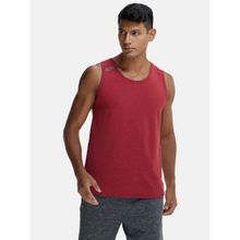 Jockey MV06 Men Super Combed Cotton Solid Active Wear Tank Top - Bric Red Melange