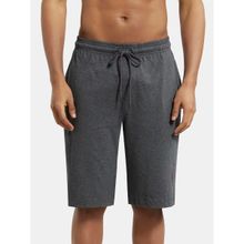 Jockey 9426 Men Super Combed Cotton Rich Regular Fit Shorts - Charcoal & Shanghai Red