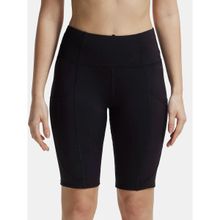 Jockey Mw81 Women's Microfiber Elastane Training Shorts With Stay Dry Treatment Black