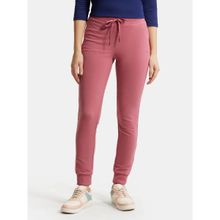Jockey 1323 Women's Cotton Elastane French Terry Fabric Joggers With Zipper Pockets - Pink