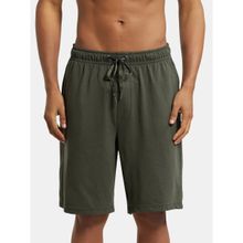 Jockey AM37 Men Super Combed Cotton Rich Mesh Elastane Shorts - Deep Olive