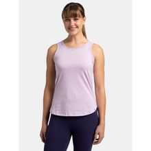 Jockey Aw77 Womens Super Combed Cotton Solid Curved Hem Styled Tank Top-Orchid Bloom