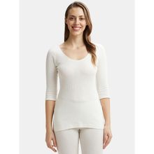 Jockey Off White Thermal 3/4th Sleeve Top Style Number-2503