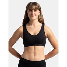 Jockey Es04 Women Wirefree Padded Full Coverage Sleep Bra With Removable Pads Black