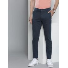 The Indian Garage Co Men Slim Fit Mid-Rise Solid Navy Blue Chinos