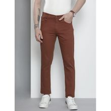 The Indian Garage Co Men Slim Fit Mid-Rise Solid Brown Chinos