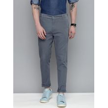 The Indian Garage Co Men Slim Fit Mid-Rise Solid Blue Chinos