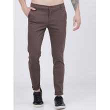 The Indian Garage Co Men Slim Fit Mid-Rise Solid Brown Chinos