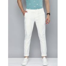 The Indian Garage Co Men Slim Fit Mid-Rise Solid White Chinos