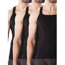 CRUSOE Mens Black Super Soft Combed Cotton Vest (Pack of 3)