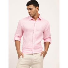 HARSAM Mens Solid Pink Regular Shirt