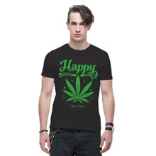THREADCURRY Happy Weed Creative Graphic Printed T-shirt For Men