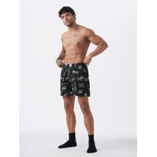 The Souled Store Official Friends: Doodle Men Black Boxer Shorts