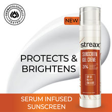 Streax Sunscreen Gel Crème SPF 50 Pa+++, 50G, Hydrating & Brightening, Non-Oily & No White Cast