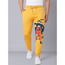 Free Authority Young Men Naruto Printed Yellow Joggers