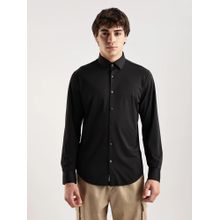 Calvin Klein Black Solid Slim Fit Woven Shirt