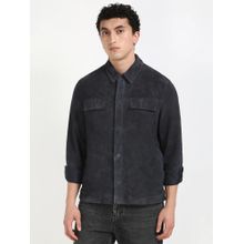 Calvin Klein Grey Printed Regular Fit Cotton Shirt