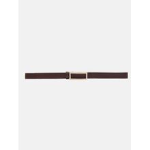 Kazo Elongated Buckle Thin Belt - Brown