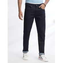 Greenfibre Mens Navy Blue Cotton Stretch Regular Fit Washed Jeans
