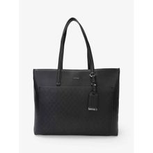 Calvin Klein Women Black Logo Pu Tote Bag