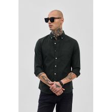 Snitch Core Lab Dark Green Button Down Slim Fit Shirt