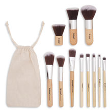 Bronson Professional Super Soft Bristles Hd Finish Bamboomakeup Brush Set With Pouch