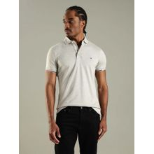 Tommy Hilfiger Grey Melange Slim Fit Cotton Polo T-Shirt