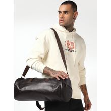 Bewakoof Dc Unisex Brown Batman Logo Printed Leather Gym Bag