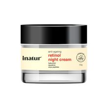 inatur Retinol Night Cream, 1% Retinol & Bakuchiol, Anti-Aging, Hyaluronic Acid & Soya Peptides
