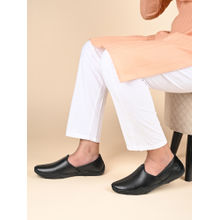 Louis Stitch Jet Black Genuine Leather Ultra Lightweight Stylish Stich Nagra Mojaris