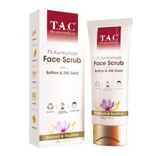 TAC - The Ayurveda Co. 7% Kumkumadi Face Scrub with Saffron & 24K Gold - Exfoliates Skin