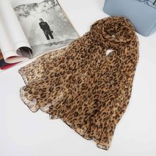 CrossKulture Brown Chiffon Animal Print Scarf