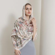 CrossKulture White Viscose Printed Scarf