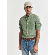 GANT Men Green Button-Down Collar Full Sleeves Sun Faded Voile Shirt