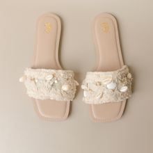 Shoe that fits you Stfy Bora Beige Embellished- Sliders