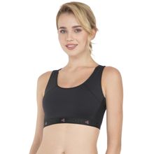 Jockey AP20 Wirefree Padded Tactel Nylon Elastane Racer Back Sports Bra - Black