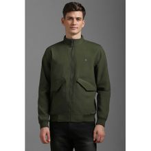 Louis Philippe Olive Solid Regular Fit Jacket