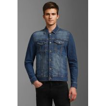 Louis Philippe Blue Solid Slim Fit Jacket