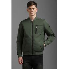 Louis Philippe Green Solid Regular Fit Jacket